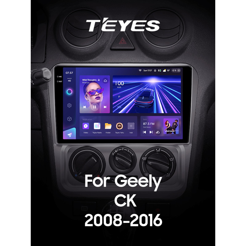 Android head unit Teyes CC3 4+32 Gb Geely CK 2008-2016 9" 2k