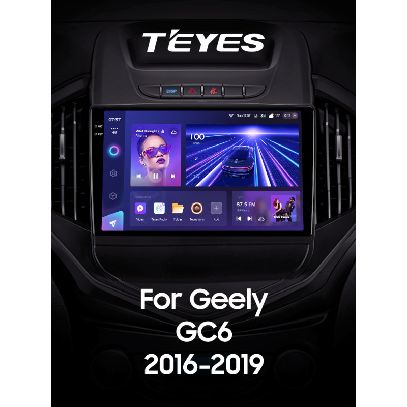 Android head unit Teyes CC3 4+32 Gb Geely GC6 2016-2019 9" 2k
