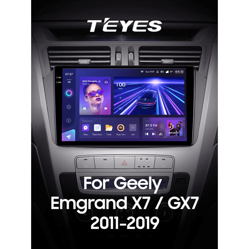 Android head unit Teyes CC3 6+128 Gb Geely Emgrand X7 1 GX7 EX7 2011-2019 9" 2k