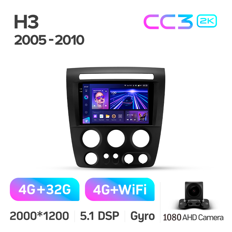 Android head unit Teyes CC3 4+32 Gb Hummer H3 1 2005-2010 9" 2k (L1)