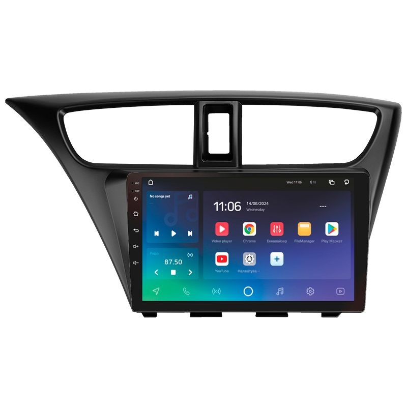 Android head unit SIGMA X9464 ANDROID 10 4+64 Gb 4G DSP Honda Civic 9 FK FB 2012-2017 9"