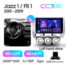 Android head unit Teyes CC3 4+32 Gb Honda Jazz 1 GD Fit 1 2001 - 2009 9" 2k