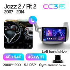Android head unit Teyes CC3 4+64 Gb Honda Jazz 2 GG Fit 2 GE 2007 - 2014 10" 2k