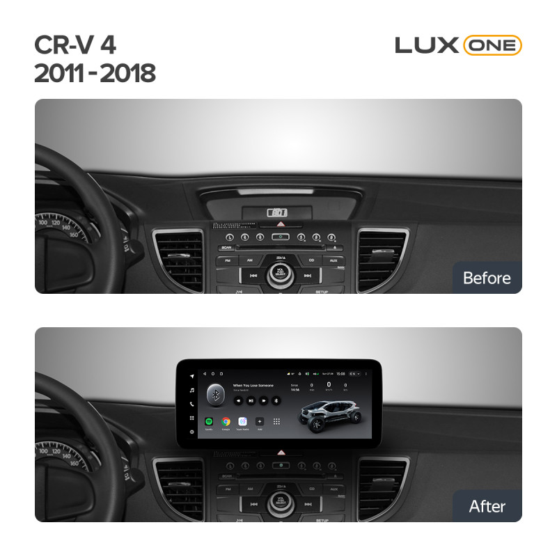 Android head unit Teyes LUX ONE 6+128 Gb with 360° surround view° Honda CR-V CRV 4 RM RE 2011-2018 (C) 12.3"