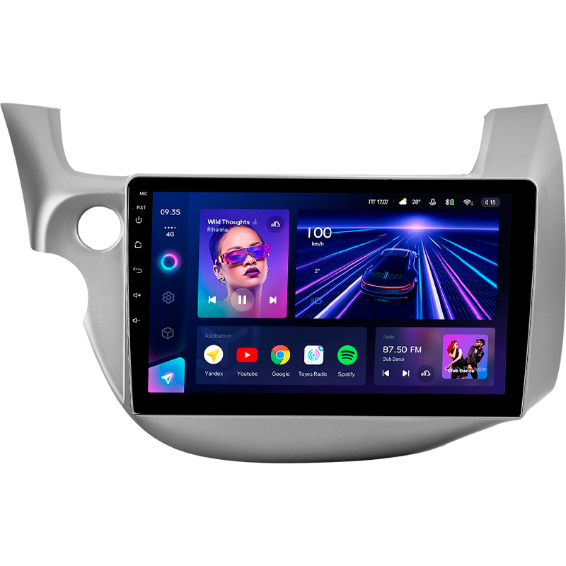 Android head unit Teyes CC3 4+32 Gb Honda Jazz 2 GG Fit 2 GE 2007 - 2014 10"