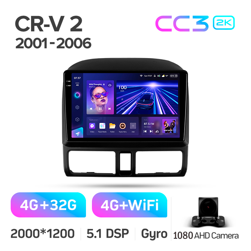 Android head unit Teyes CC3 4+32 Gb Honda CR-V 2 CRV 2001-2006 9" 2k