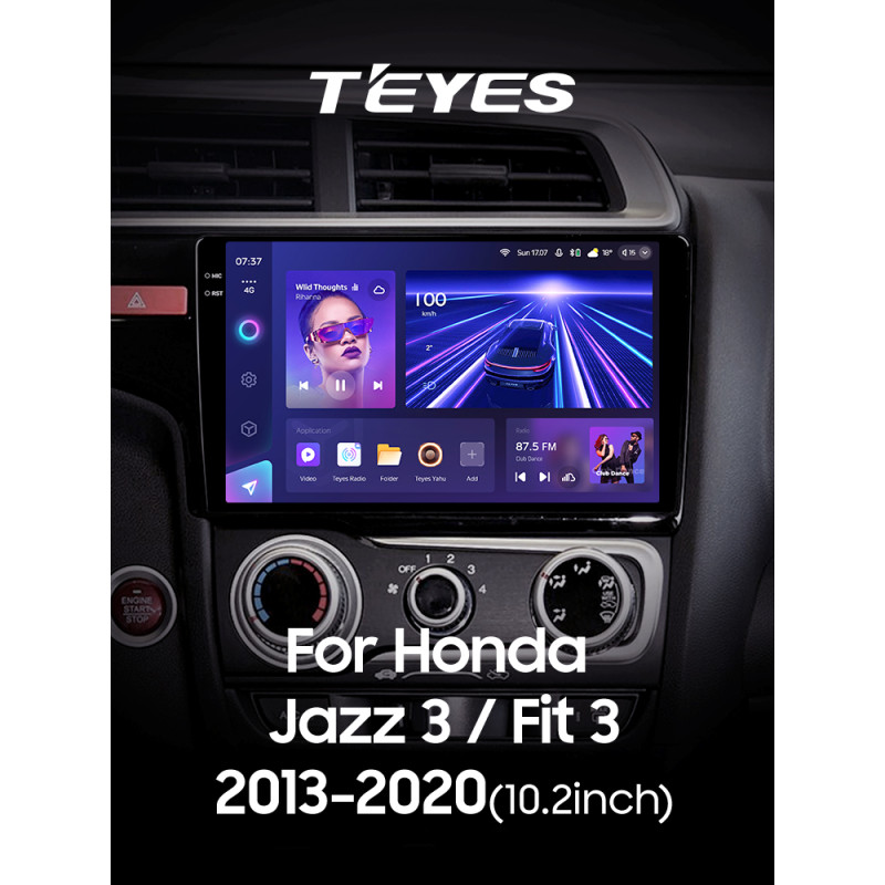 Android head unit Teyes CC3 6+128 Gb Honda Jazz 3 Fit 3 GP GK 2013 - 2020 (B) 10" 2k