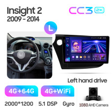 Android head unit Teyes CC3 4+64 Gb Honda Insight 2 LHD 2009-2014 9" 2k