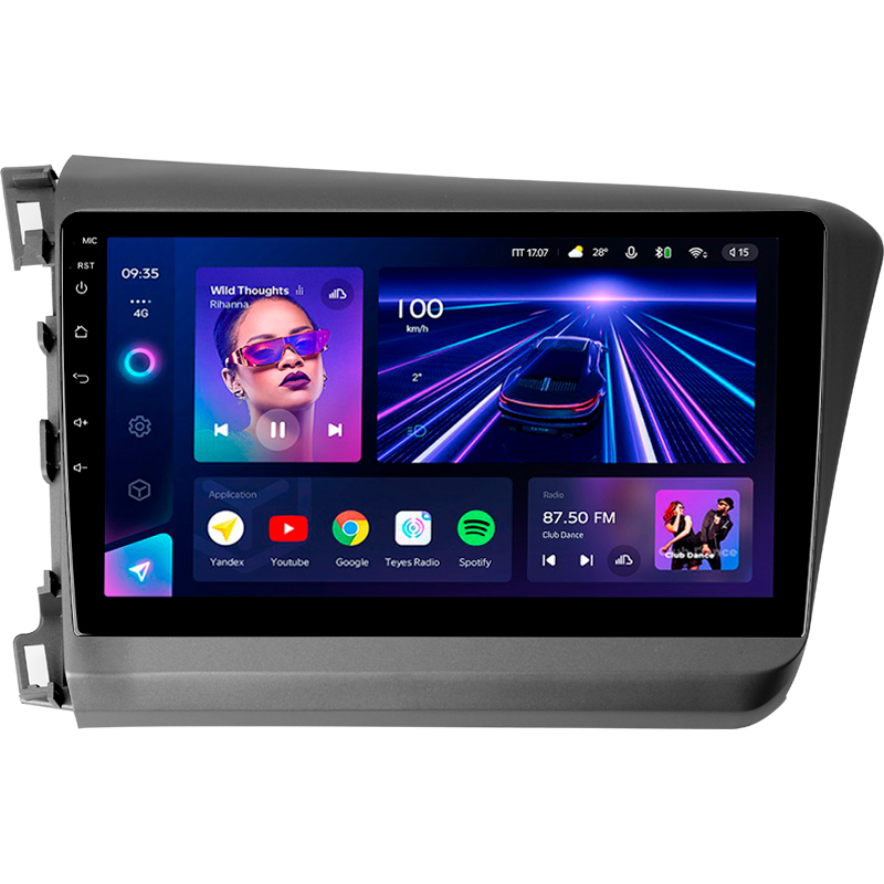 Android head unit Teyes CC3 4+32 Gb Honda Civic 9 FB FK FD 2011-2015 9"