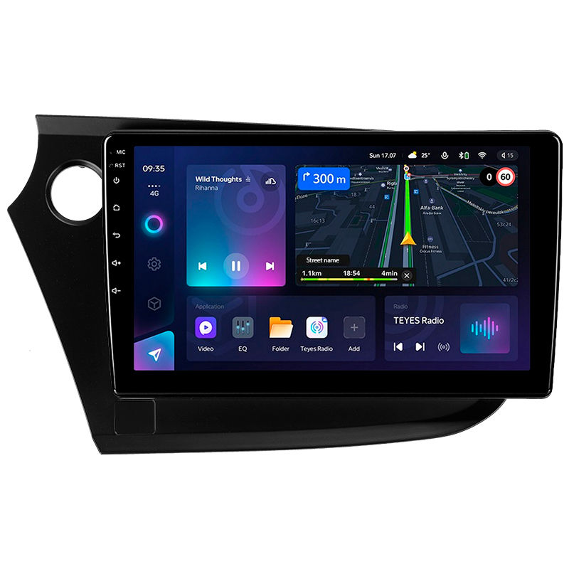 Fest eingebaute Magnetophonanlage Teyes CC3L 4+64 GB für Honda Insight 2 LHD (2009–2014), 9 Zoll.