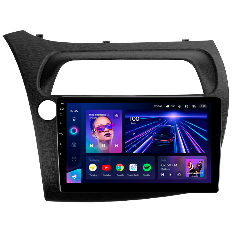 Android head unit Teyes CC3 4+32 Gb Honda Civic Hatchback (Left hand drive) 2006-2012 9"