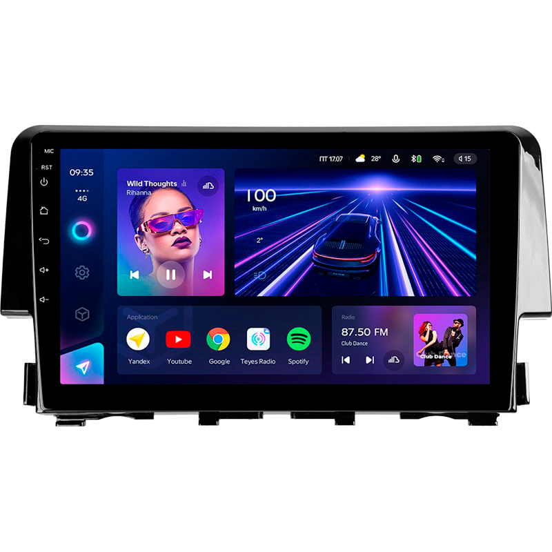 Android head unit Teyes CC3 4+32 Gb Honda Civic 10 FC FK 2015-2020 9"