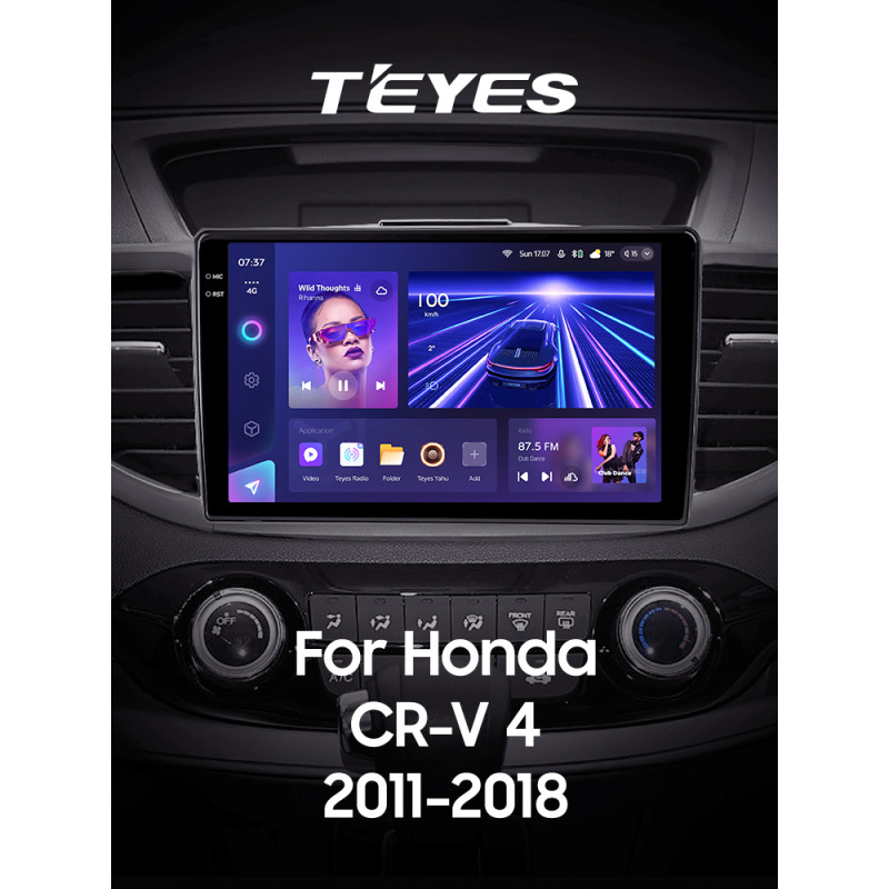 Android head unit Teyes CC3 6+128 Gb with 360° surround view° Honda CR-V CR-V 4 RM RE 2011-2018 (B) 10" 2k
