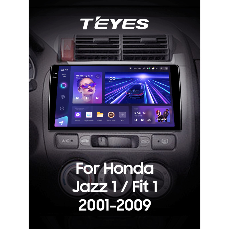 Android head unit Teyes CC3 6+128 Gb with 360° surround view° Honda Jazz 1 GD Fit 1 2001 - 2009 9" 2k
