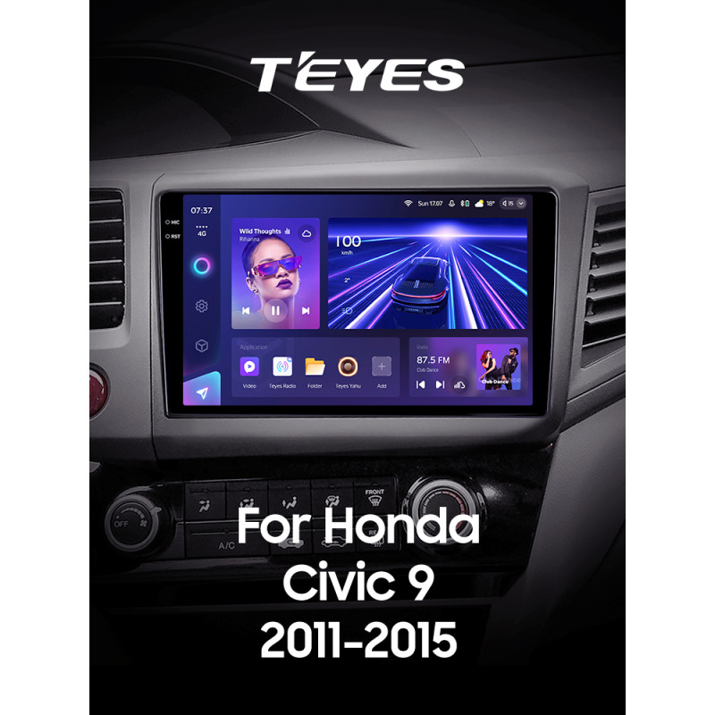 Android head unit Teyes CC3 6+128 Gb with 360° surround view° Honda Civic 9 FB FK FD 2011-2015 9" 2k