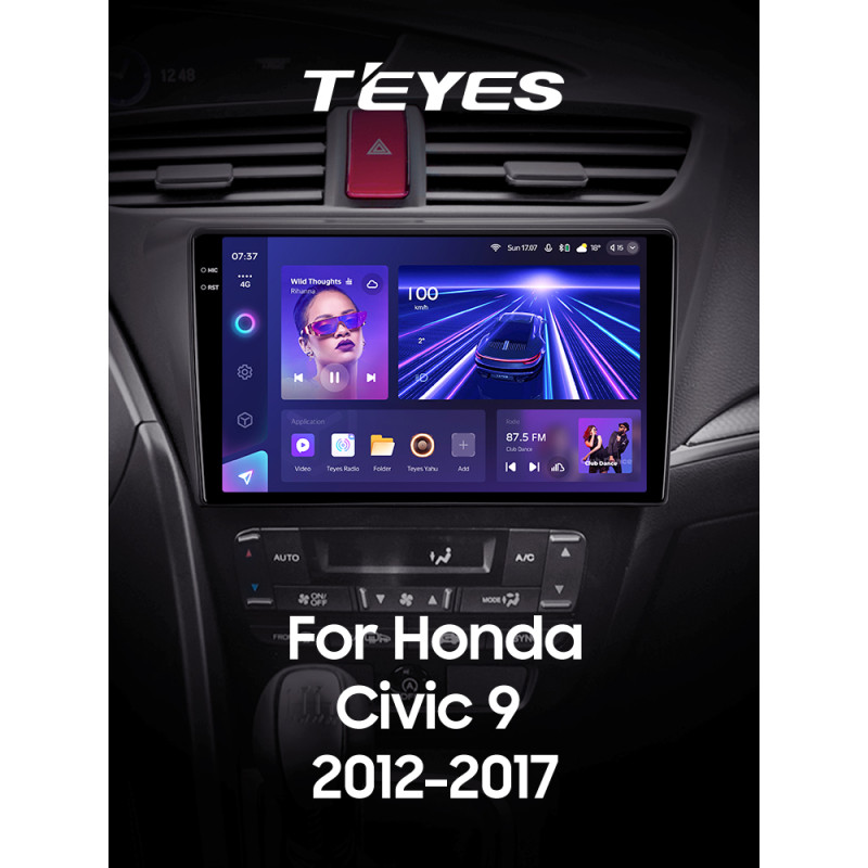 Android head unit Teyes CC3 6+128 Gb with 360° surround view° Honda Civic 9 FK FB 2012-2017 9" 2k