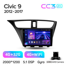 Android head unit Teyes CC3 4+32 Gb Honda Civic 9 FK FB 2012-2017 9" 2k