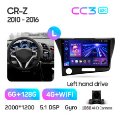Android head unit Teyes CC3 6+128 Gb Honda CR-Z 1 CRZ (Left hand drive) 2010-2016 9" 2k