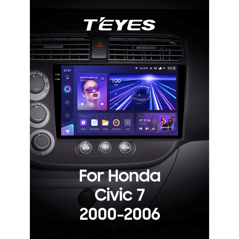 Android head unit Teyes CC3 6+128 Gb Honda Civic 7 2000-2006 9" 2k