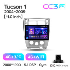 Android head unit Teyes CC3 4+32 Gb Hyundai Tucson 1 2004-2009 11" 2k