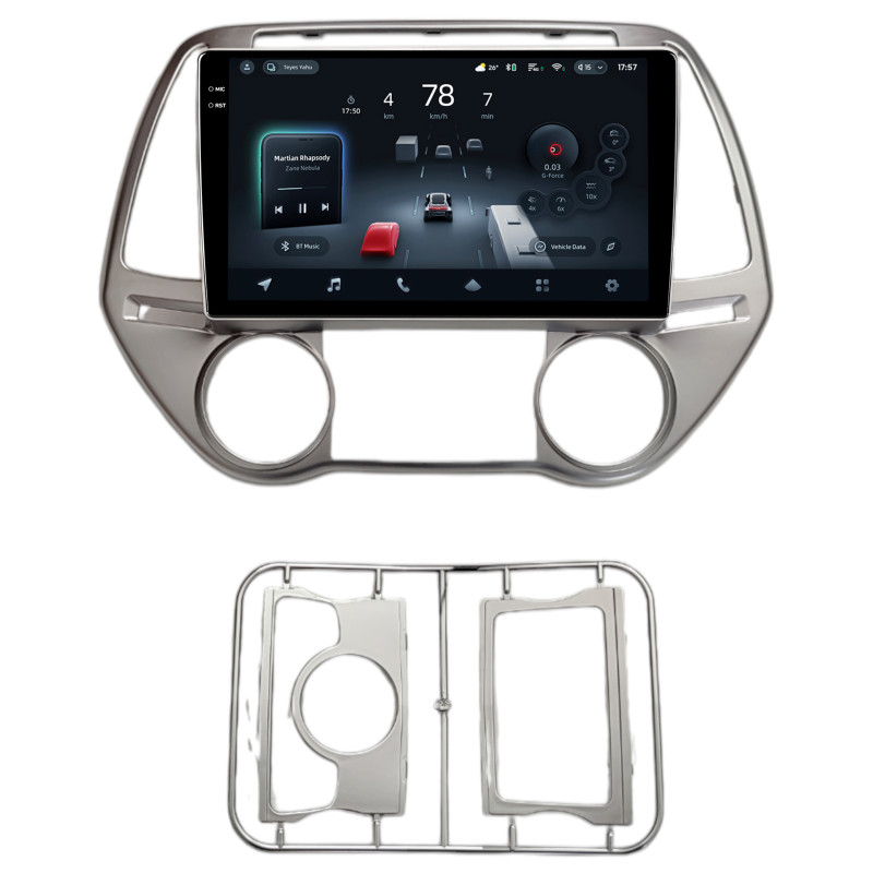 Android head unit Teyes CC4 Pro 12+256 Gb Hyundai i20 2012+ AT AC Sliver 9" 2k