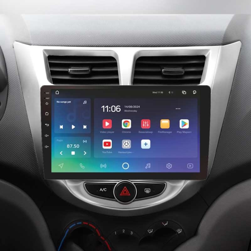 Android head unit SIGMA X9432 ANDROID 10 4+32 Gb 4G DSP Hyundai Solaris 1 2010-2016 9"