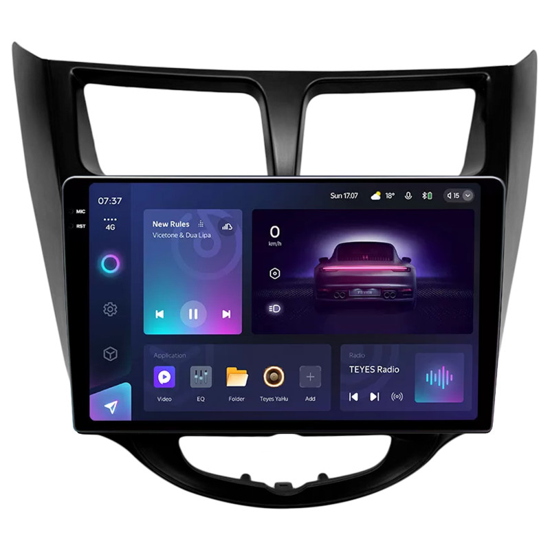 Android head unit Teyes CC3 4+64 Gb Hyundai Solaris 1 2010-2016 Black 9" 2k