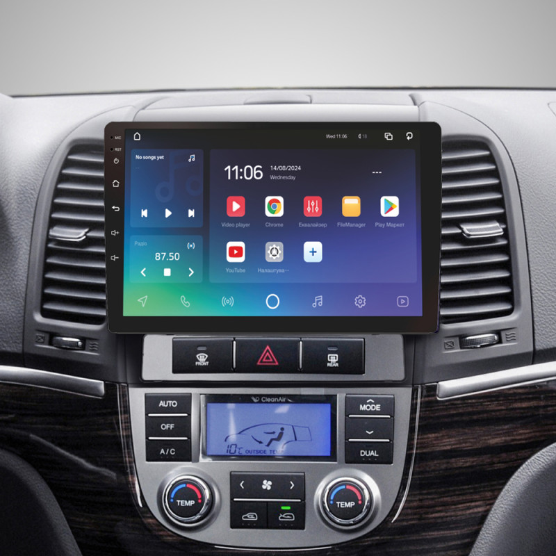 Android head unit SIGMA X9432 ANDROID 10 4+32 Gb 4G DSP Hyundai Santa Fe 2 2006-2012 9"