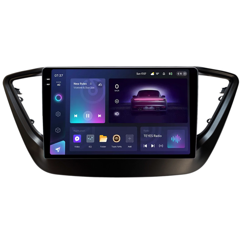 Android head unit Teyes CC3 6+128 Gb with 360° surround view° Hyundai Solaris 2 VERNA ACCENT 2016-2018 Black 9" 2k