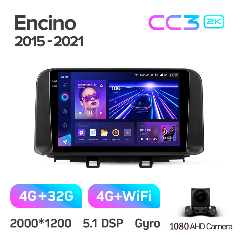 Android head unit Teyes CC3 4+32 Gb Hyundai Encino 2018-2019 10" 2k