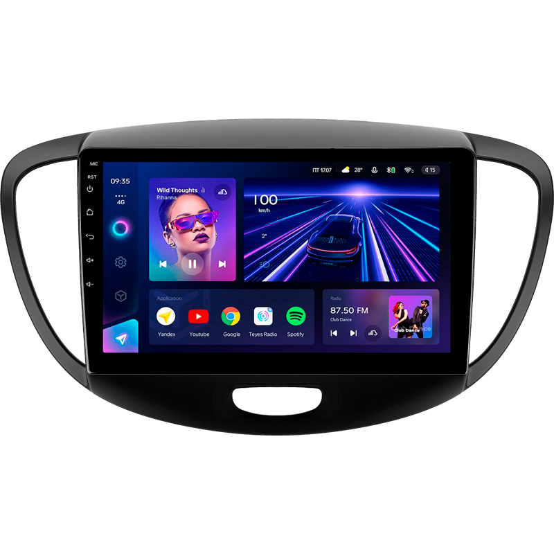 Android head unit Teyes CC3 4+32 Gb Hyundai i10 2007-2013 9"