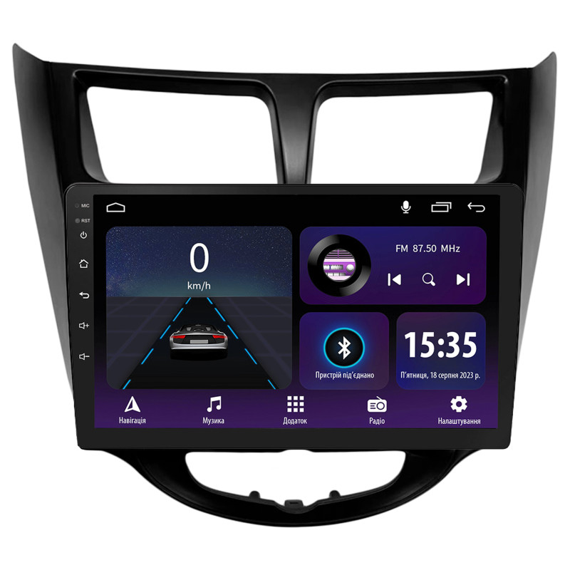 Android head unit SIGMA E9232 ANDROID 10 2+32 Gb Hyundai Solaris 1 2010-2016 Black 9"