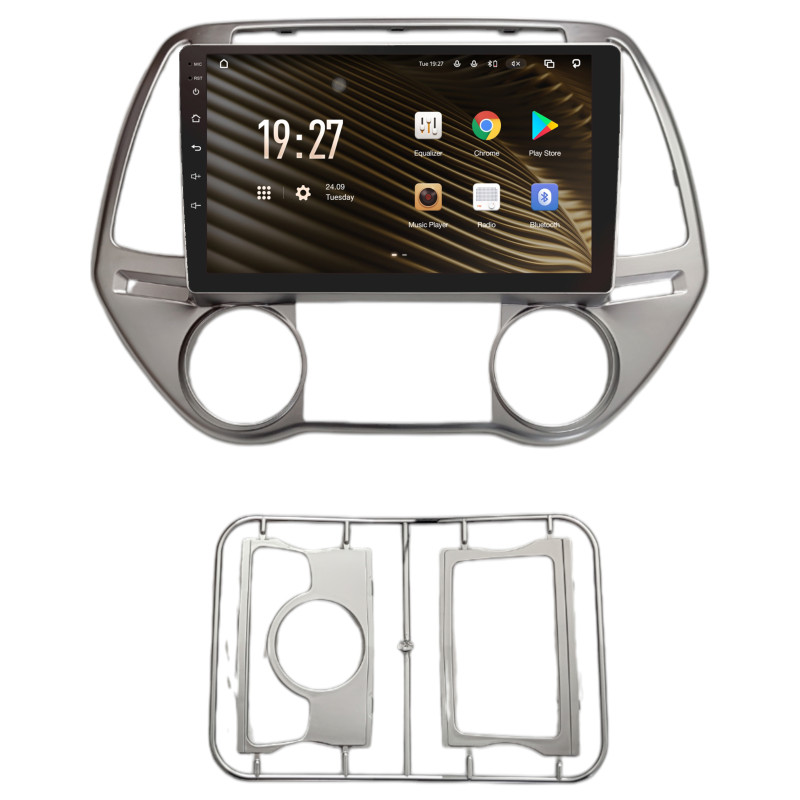 Android head unit SIGMA S9432 ANDROID 10 4+32 Gb 4G DSP Hyundai i20 2012+ AT AC Sliver 9"
