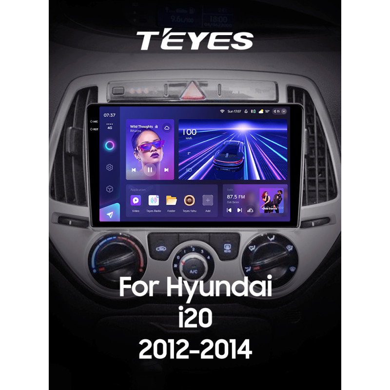 Android head unit Teyes CC3 4+64 Gb Hyundai i20 2 2012-2014 9" 2k