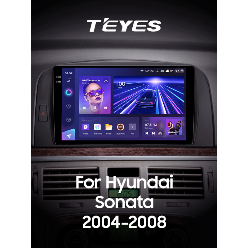 Android head unit Teyes CC3 4+32 Gb Hyundai Sonata NF 2004-2008 9" 2k