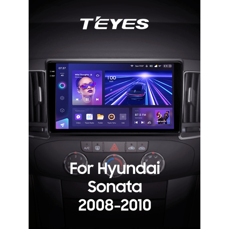 Android head unit Teyes CC3 4+32 Gb Hyundai Sonata NF 2008-2010 (F1) 9" 2k