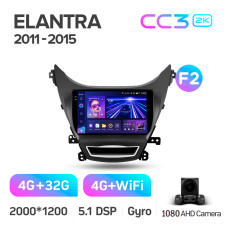 Android head unit Teyes CC3 4+32 Gb Hyundai Elantra 5 JK GD MD UD 2010-2016 (F2) 9" 2k