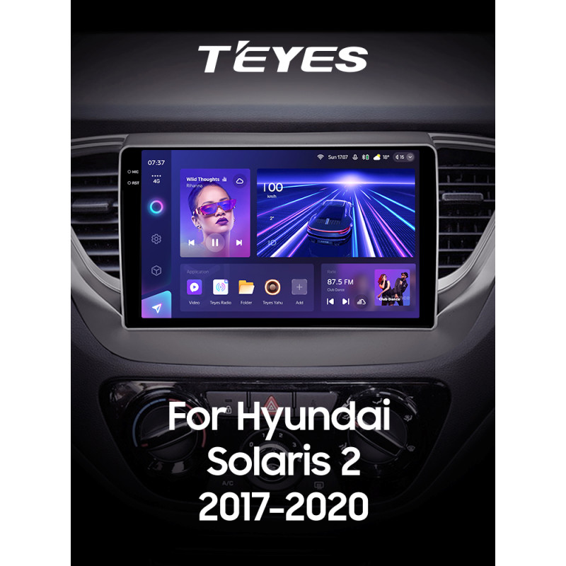 Android head unit Teyes CC3 6+128 Gb with 360° surround view° Hyundai Solaris 2 2017-2020 (B) 9" 2k