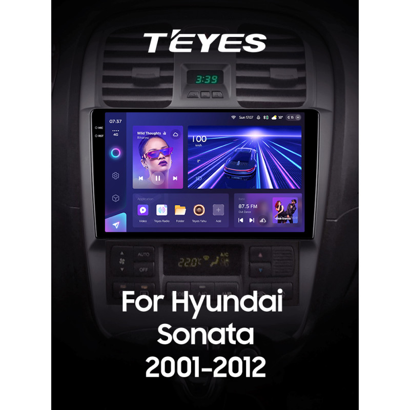 Android head unit Teyes CC3 4+64 Gb Hyundai Sonata EF 2001-2012 9" 2k