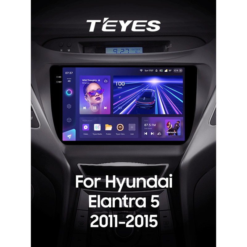 Android head unit Teyes CC3 4+32 Gb Hyundai Elantra 5 JK GD MD UD 2010-2016 (F1) 9" 2k