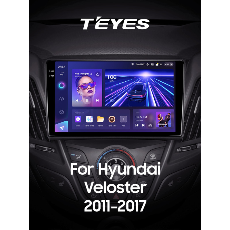 Android head unit Teyes CC3 4+64 Gb Hyundai Veloster FS 2011 - 2017 (A) 9" 2k