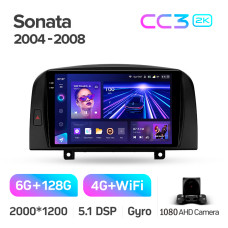 Android head unit Teyes CC3 6+128 Gb Hyundai Sonata NF 2004-2008 9" 2k
