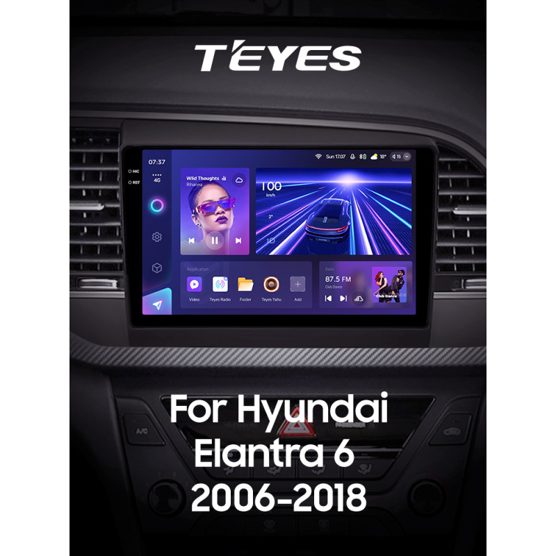 Android head unit Teyes CC3 4+64 Gb Hyundai Elantra 6 2016-2018 (B) 9" 2k