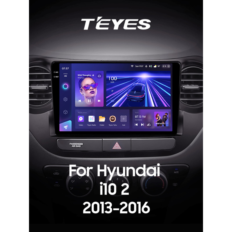 Android head unit Teyes CC3 6+128 Gb with 360° surround view° Hyundai i10 2013-2016 9" 2k (L1)