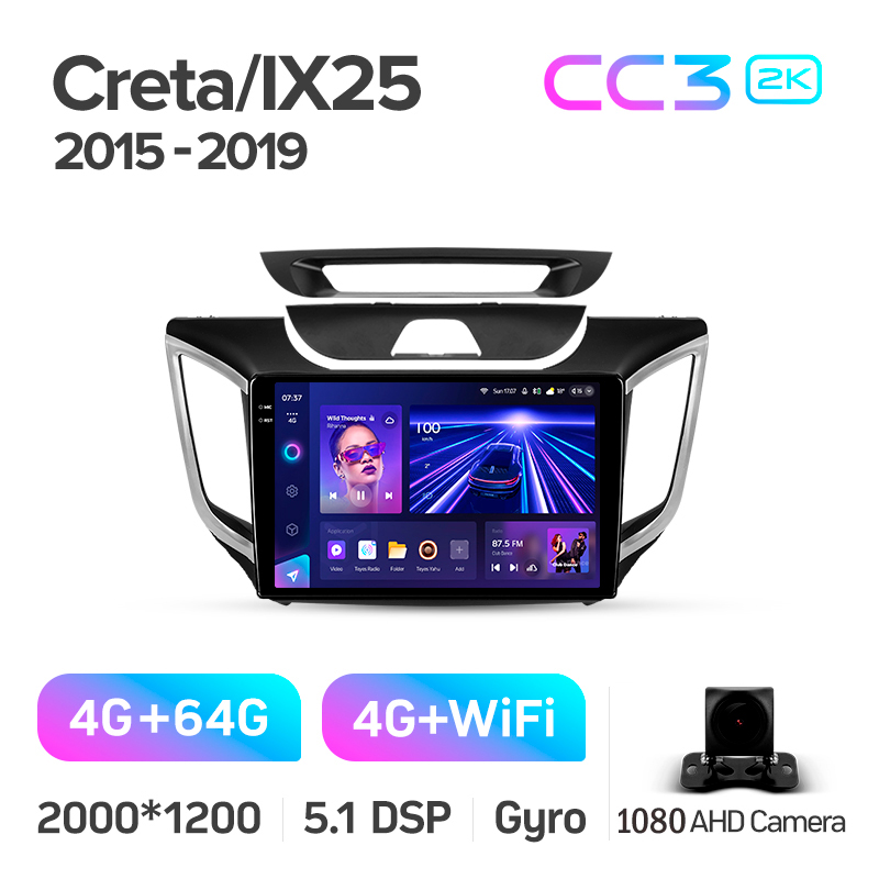 Štátní magnetofon Teyes CC3 4+64 GB Hyundai Creta IX25 2015–2019 10