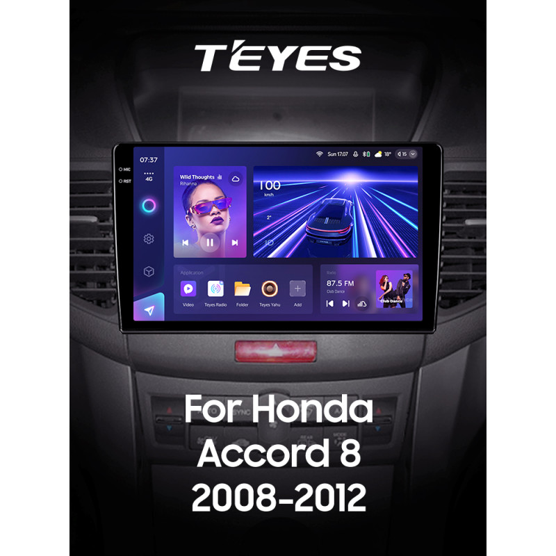 Android head unit Teyes CC3 4+64 Gb Honda Accord 8 2008-2012 9" 2k