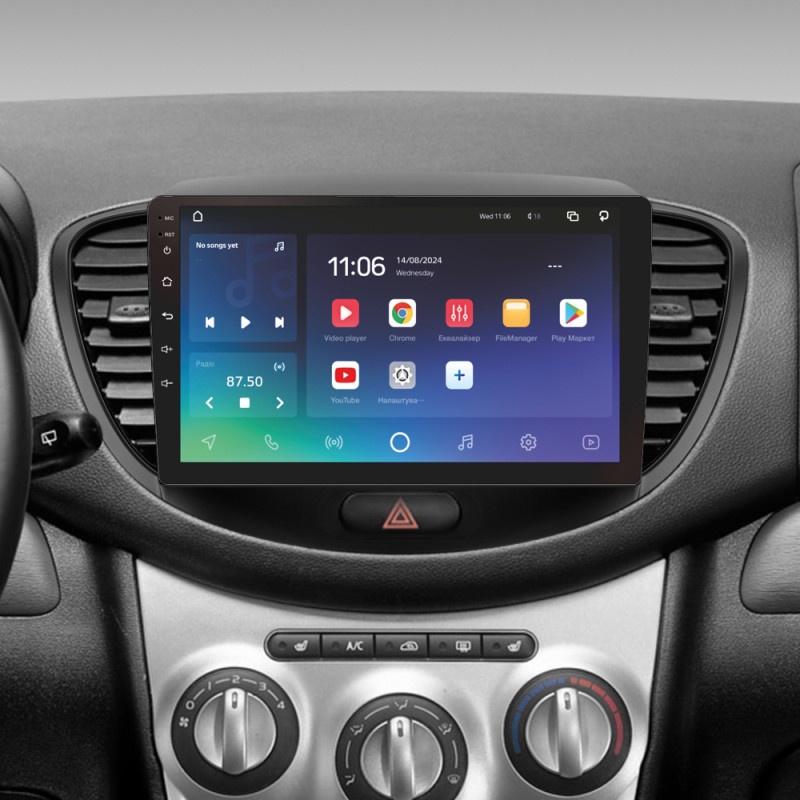 Android head unit SIGMA X9432 ANDROID 10 4+32 Gb 4G DSP Hyundai i10 2007-2013 9"