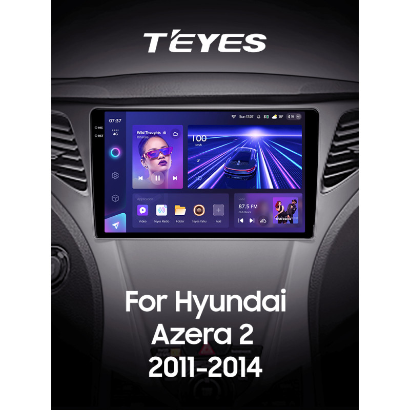 Android head unit Teyes CC3 6+128 Gb with 360° surround view° Hyundai Azera 2 II 2011-2014 9" 2k (L2)