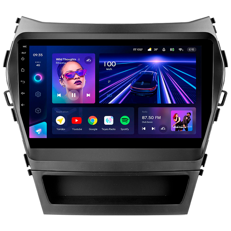 Android head unit Teyes CC3 4+32 Gb Hyundai Santa Fe 3 2013-2016 (C) 9" (L1)