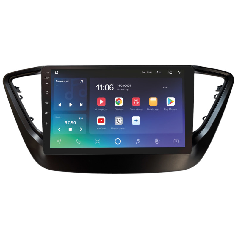 Android head unit SIGMA X9432 ANDROID 10 4+32 Gb 4G DSP Hyundai Solaris 2 VERNA ACCENT 2016-2018 Black 9"